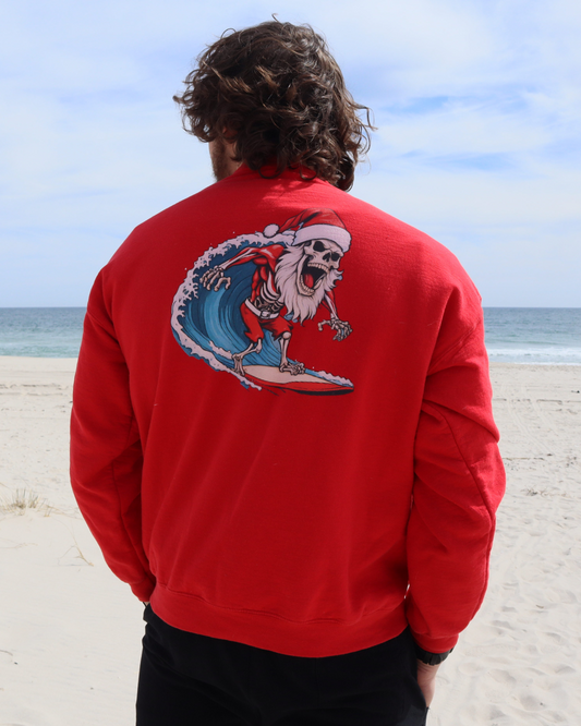 Santas Surfing Home | Crimson Red