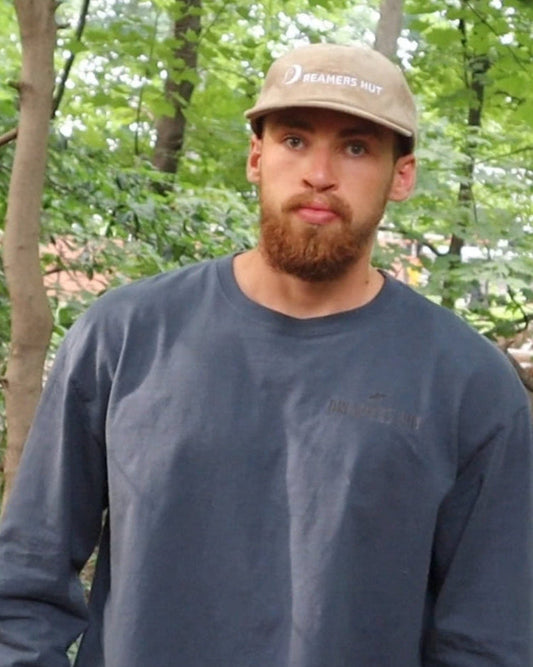 Corduroy Hat - White Embroidered